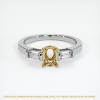 14K Yellow & White Three Stone Ring Setting Image