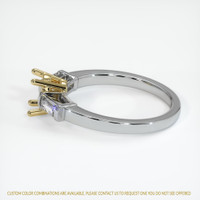 14K Yellow & White Three Stone Ring Setting Image