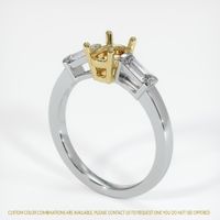 18K Yellow & White Three Stone Ring Setting Video