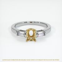 18K Yellow & White Three Stone Ring Setting Image