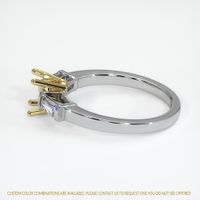 18K Yellow & White Three Stone Ring Setting Image