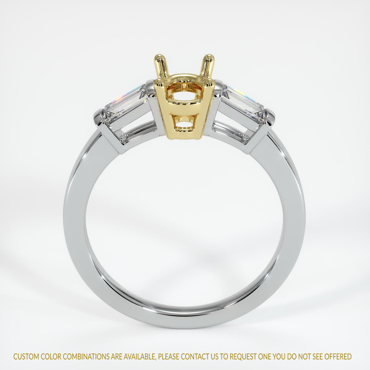 18K Yellow & White Three Stone Ring Setting