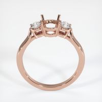 14K Rose Gold Three Stone Ring Setting Image