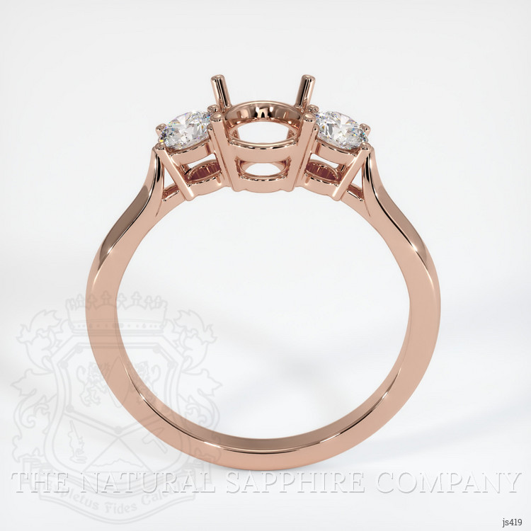 14K Rose Gold Three Stone Ring Setting