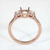 18K Rose Gold Three Stone Ring Setting Image