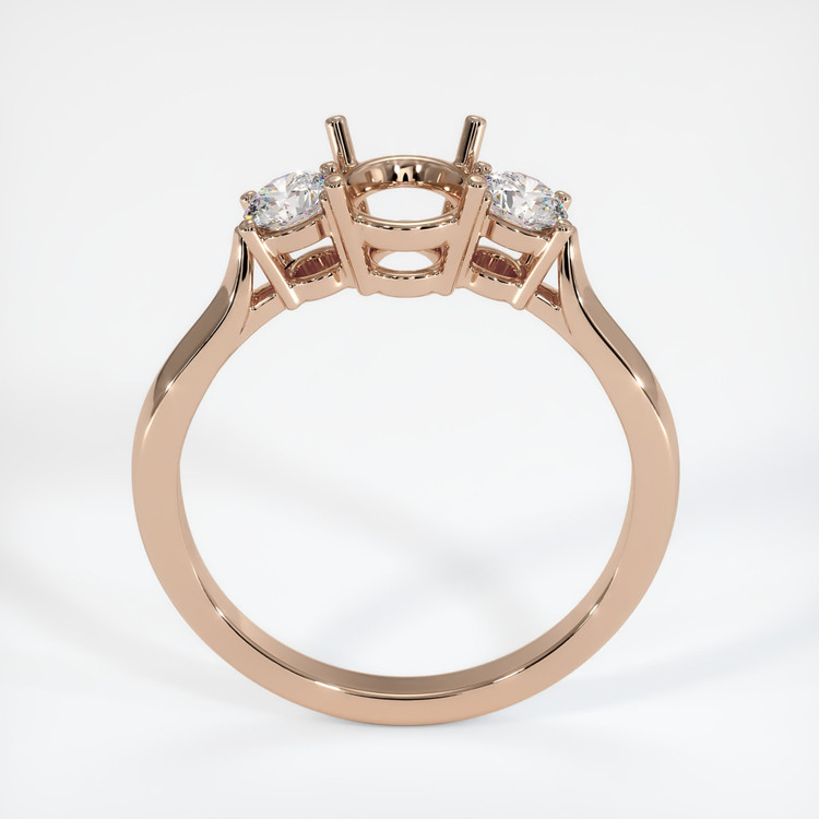 18K Rose Gold Three Stone Ring Setting
