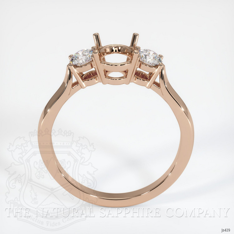 18K Rose Gold Three Stone Ring Setting