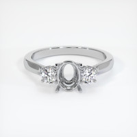 10K White Gold Three Stone Ring Setting Image