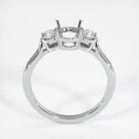 14K White Gold Three Stone Ring Setting Image
