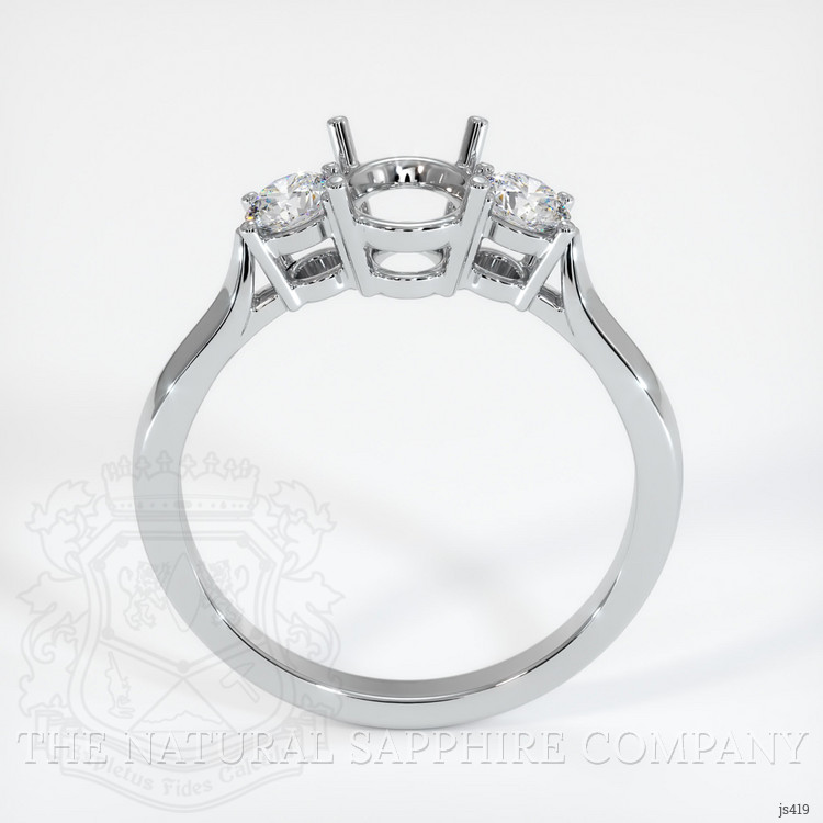14K White Gold Three Stone Ring Setting