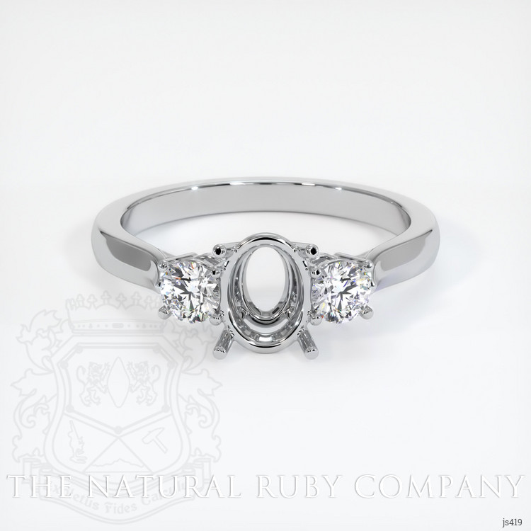 18K White Gold Three Stone Ring Setting