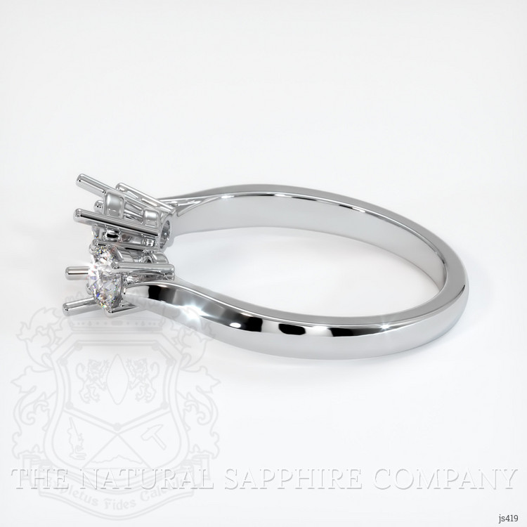 18K White Gold Three Stone Ring Setting