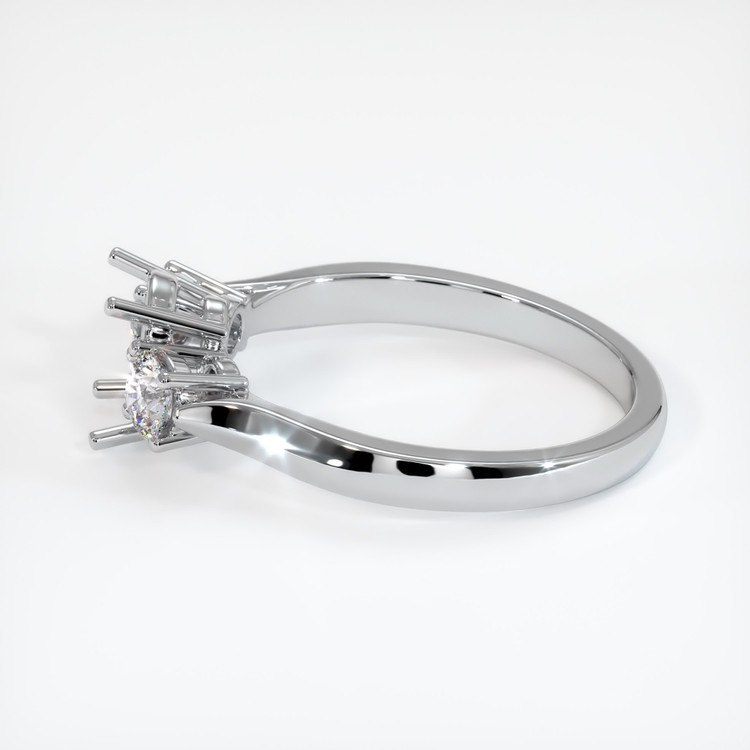 18K White Gold Three Stone Ring Setting