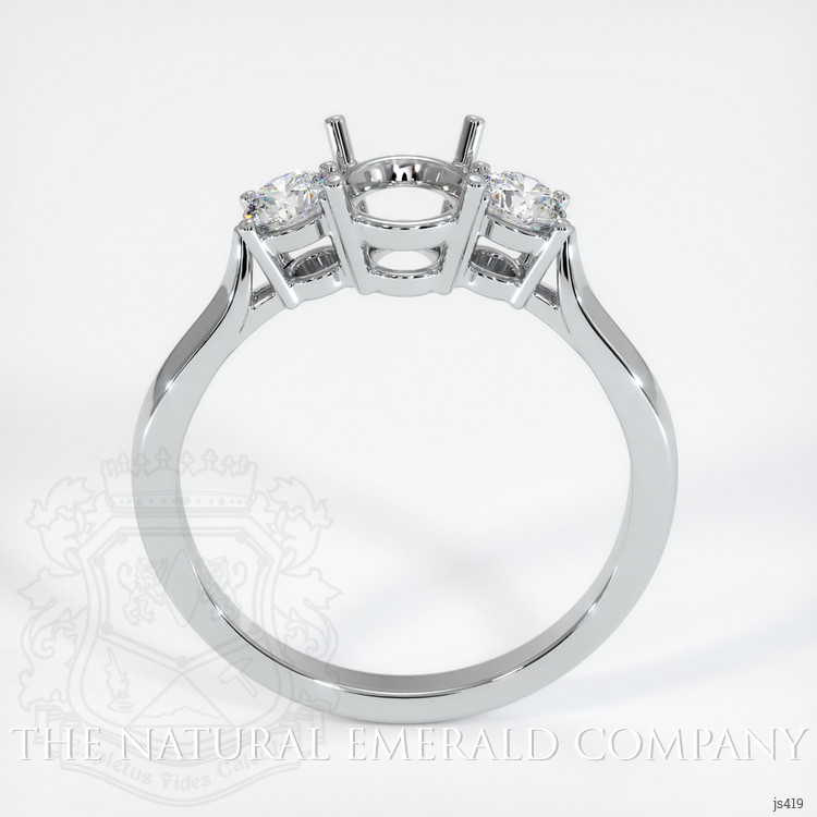 18K White Gold Three Stone Ring Setting