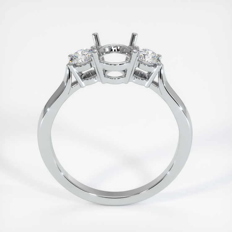 18K White Gold Three Stone Ring Setting