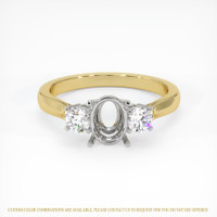 14K White & Yellow Three Stone Ring Setting Image