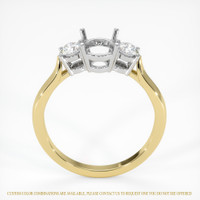 14K White & Yellow Three Stone Ring Setting Image