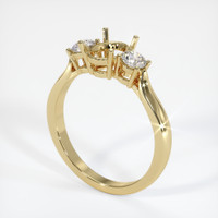 10K Yellow Gold Three Stone Ring Setting Video