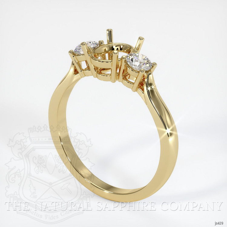 10K Yellow Gold Three Stone Ring Setting