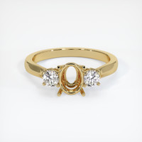 10K Yellow Gold Three Stone Ring Setting Image