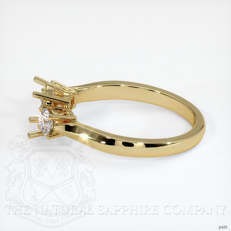 10K Yellow Gold Three Stone Ring Setting