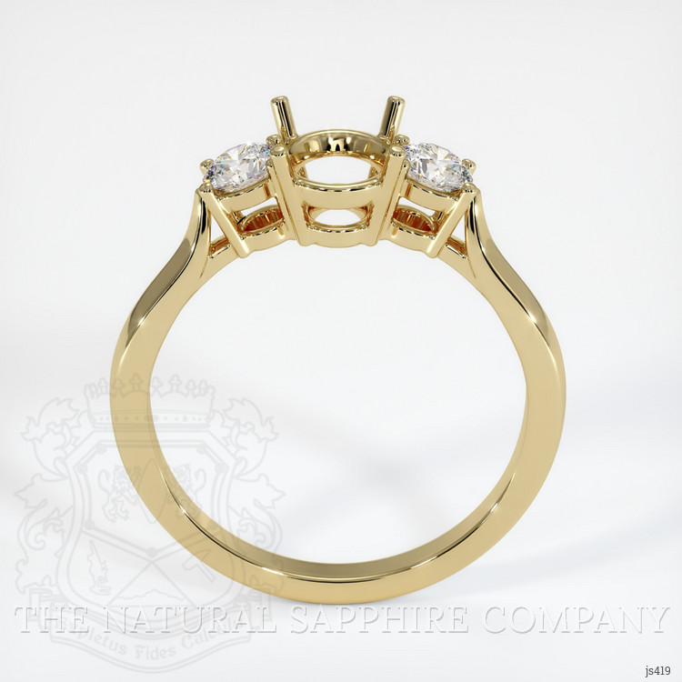 10K Yellow Gold Three Stone Ring Setting
