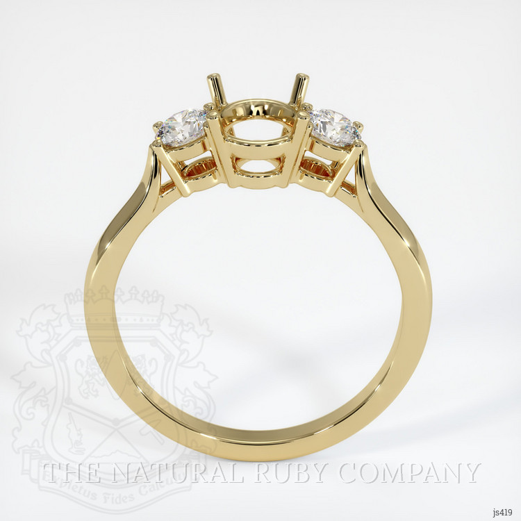 10K Yellow Gold Three Stone Ring Setting