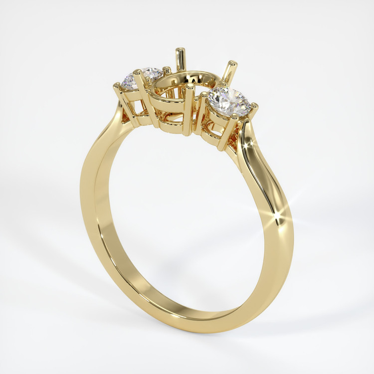14K Yellow Gold Three Stone Ring Setting