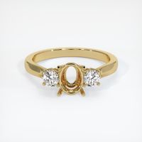 14K Yellow Gold Three Stone Ring Setting Image