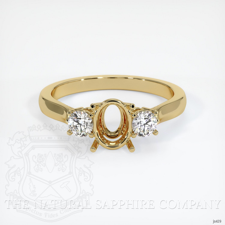 14K Yellow Gold Three Stone Ring Setting