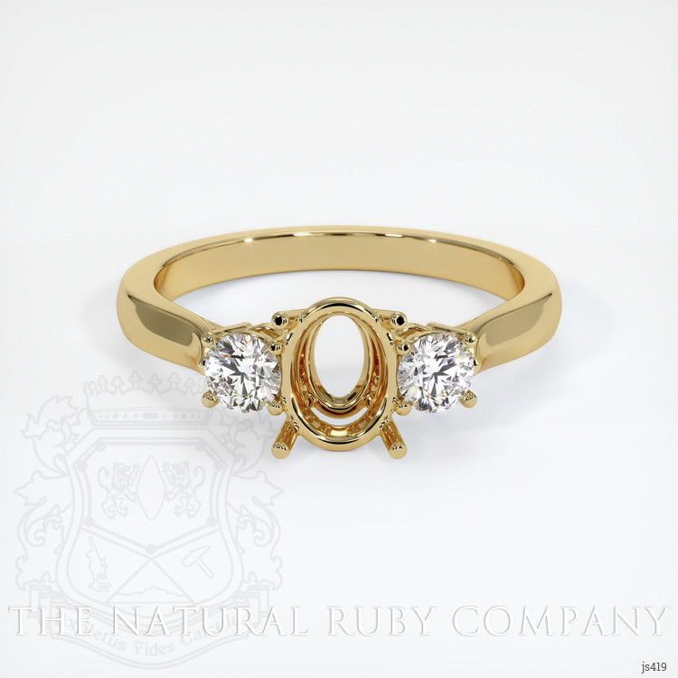 14K Yellow Gold Three Stone Ring Setting