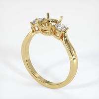 18K Yellow Gold Three Stone Ring Setting Video