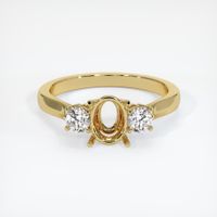 18K Yellow Gold Three Stone Ring Setting Image