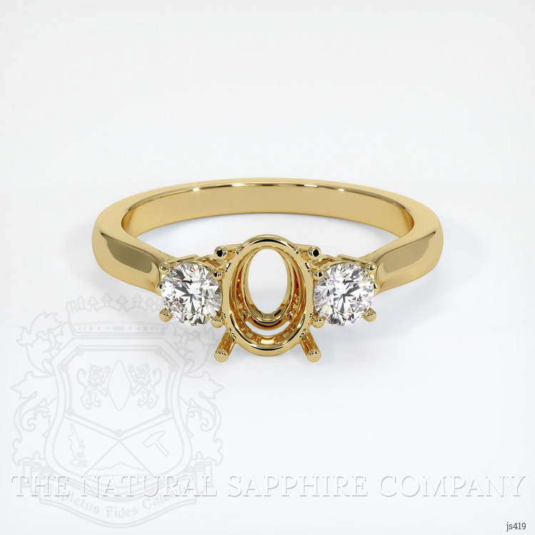 18K Yellow Gold Three Stone Ring Setting
