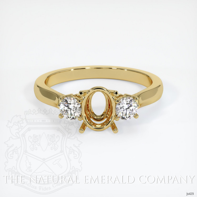 18K Yellow Gold Three Stone Ring Setting