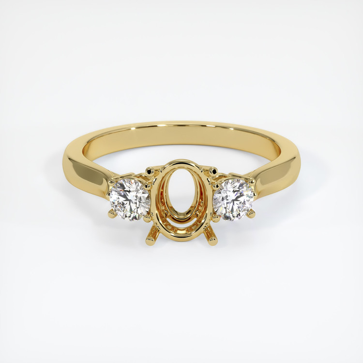 18K Yellow Gold Three Stone Ring Setting