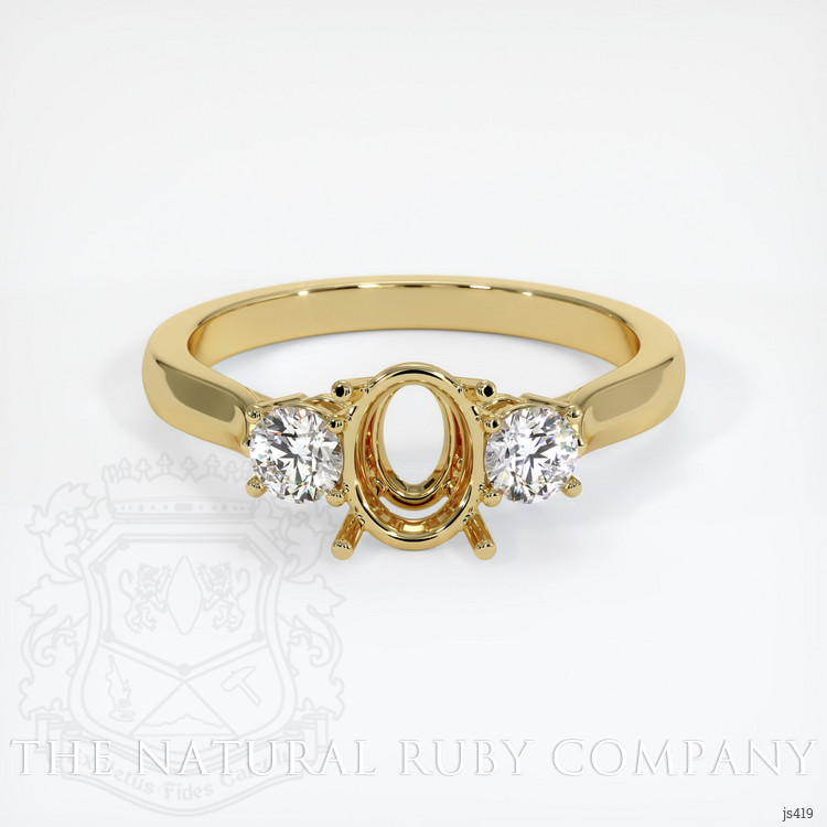18K Yellow Gold Three Stone Ring Setting