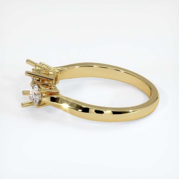 18K Yellow Gold Three Stone Ring Setting