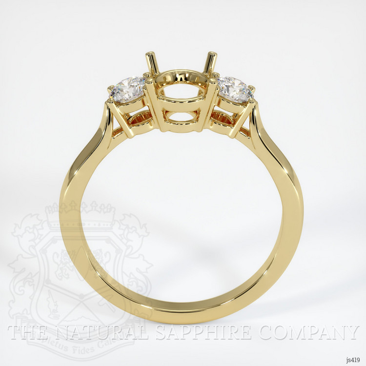18K Yellow Gold Three Stone Ring Setting