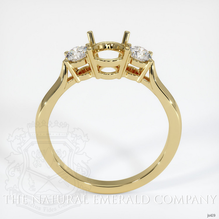 18K Yellow Gold Three Stone Ring Setting