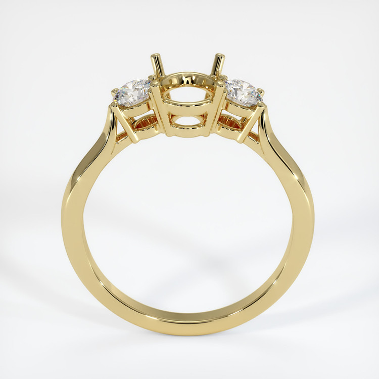 18K Yellow Gold Three Stone Ring Setting