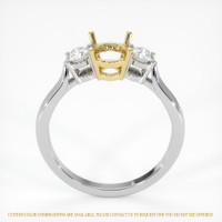 18K Yellow & White Three Stone Ring Setting Image