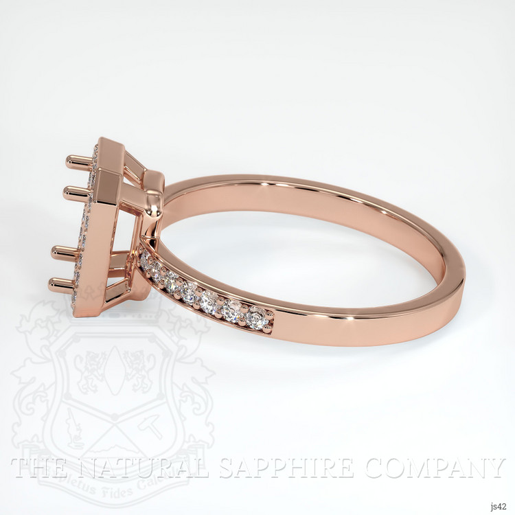 14K Rose Gold Pave Ring Setting