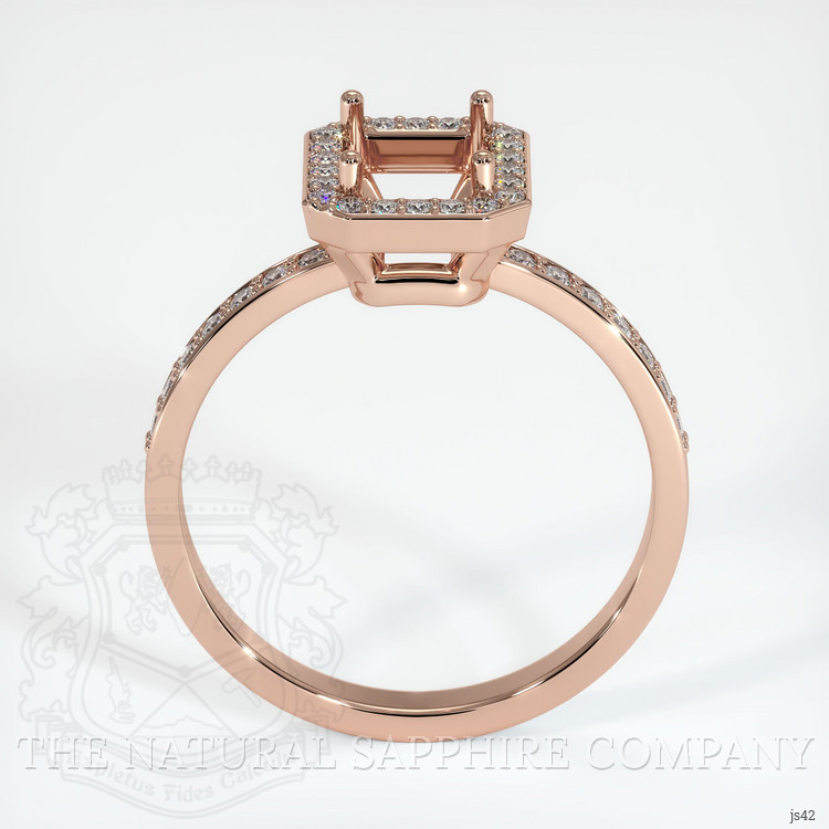 14K Rose Gold Pave Ring Setting