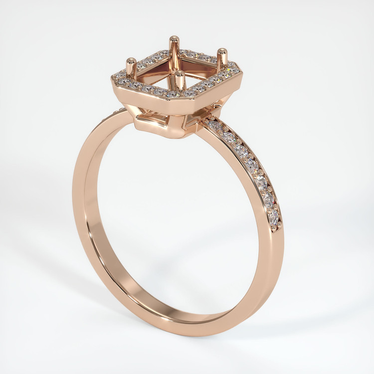 18K Rose Gold Pave Ring Setting