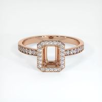 18K Rose Gold Pave Ring Setting Image