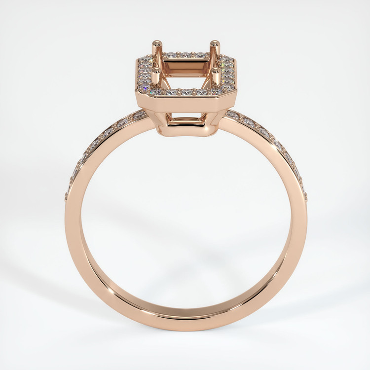 18K Rose Gold Pave Ring Setting
