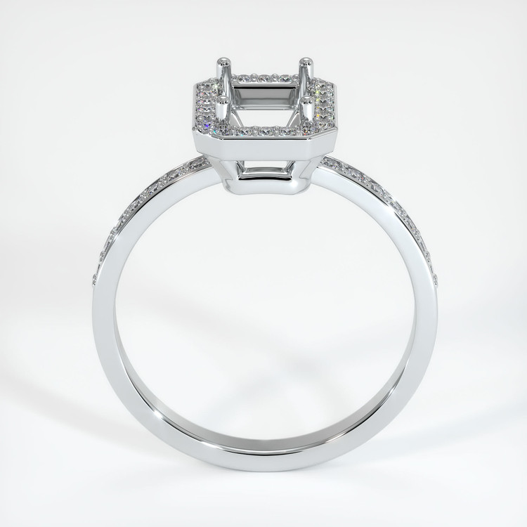 14K White Gold Pave Ring Setting