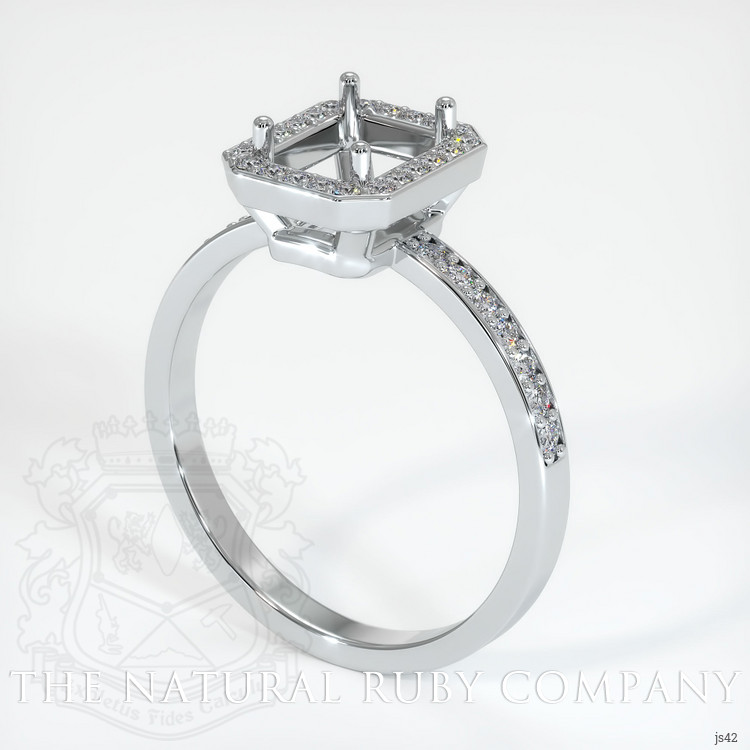 18K White Gold Pave Ring Setting