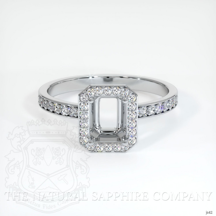 18K White Gold Pave Ring Setting